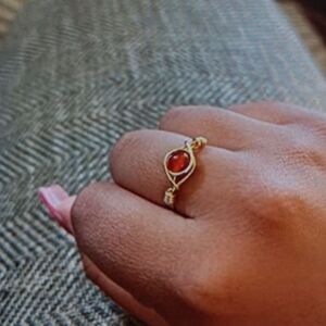 New Carnelian Crystal Gemstone Ring Size 12 New In Box‎